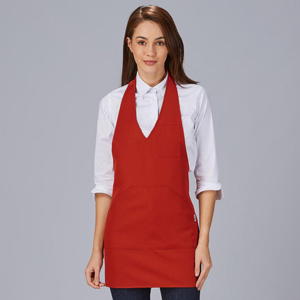 DELANTAL BISTRO ESCOTE PICO BOLSILLO CENTRO 80X65 CM