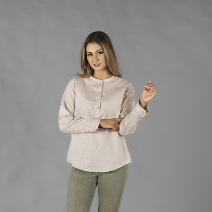 CAMISA MUJER LINO/COTTON CUELLO MAO KAULA
