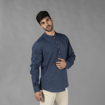 CAMISA HOMBRE LINO/COTTON CUELLO MAO TIWI