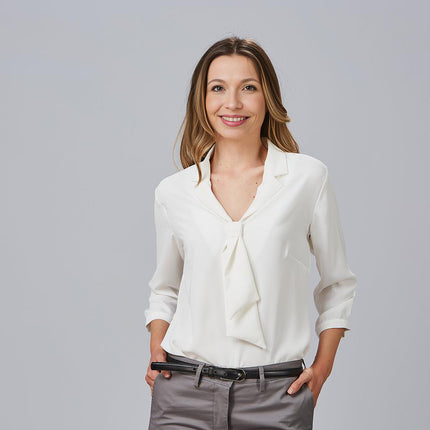 BLUSA MUJER CUELLO SOLAPA LAZO FLAVIA