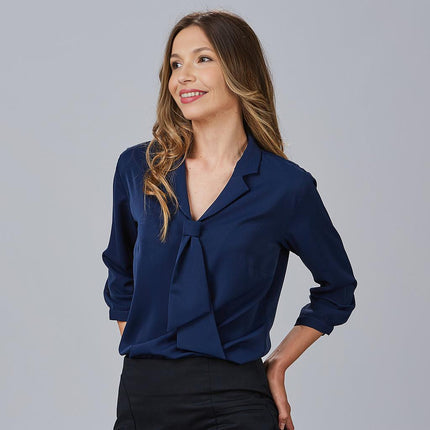 BLUSA MUJER CUELLO SOLAPA LAZO FLAVIA