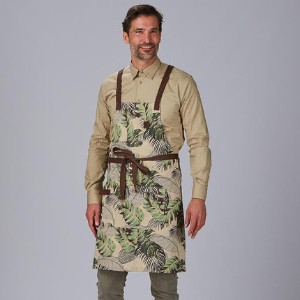 DELANTAL PETO ESTAMPADO FLORES 88X74 CM