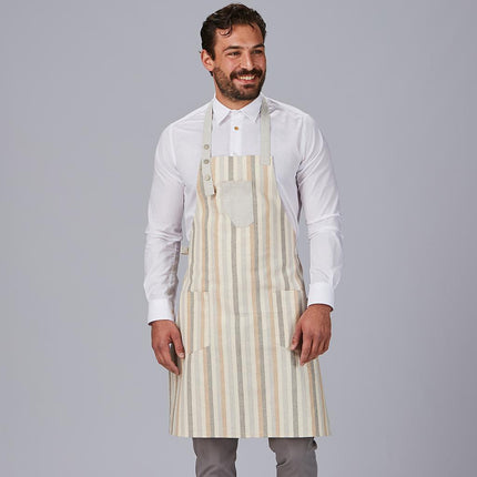 DELANTAL PETO RAYAS COMBINADO 88X74 CM