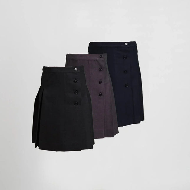 Falda Pliegues, color Polvisc. Gris Claro — Gary