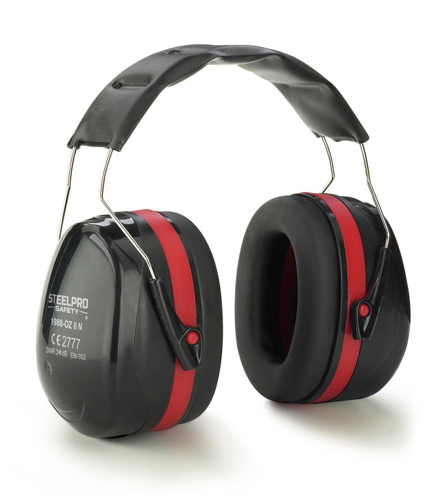 Orejera STEELPRO® serie ZEN Negra para protección auditiva con alta atenuación.