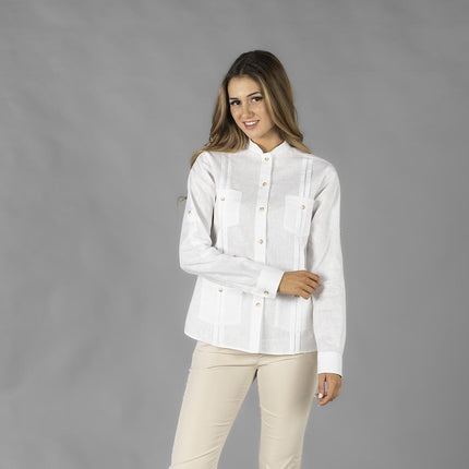 GUAYABERA MUJER CUELLO MAO ISABELA