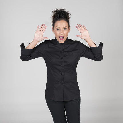 BLUSA MUJER C/MAO MANGA 3/4 ALGODON ELASTICO