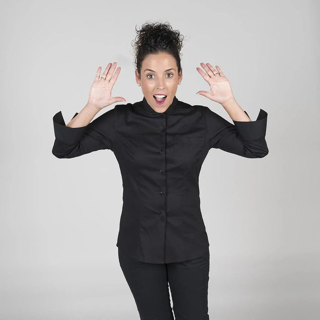 BLUSA MUJER C/MAO MANGA 3/4 ALGODON ELASTICO