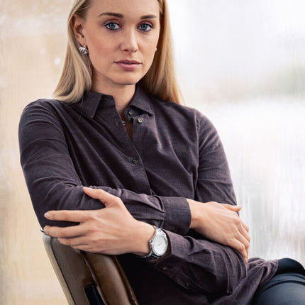 Indigo Bow 134 Cord Shirt Contemporary Fit W