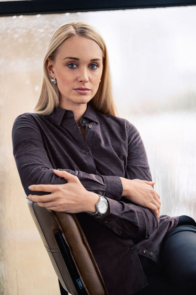 Indigo Bow 134 Cord Shirt Contemporary Fit W