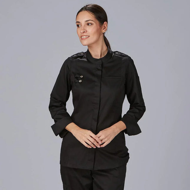 CHAQUETA COCINA MUJER SATEN ALGODON SOLA