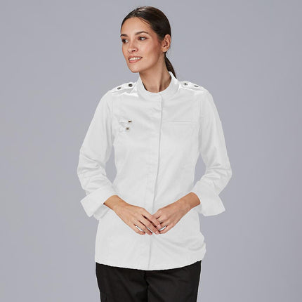 CHAQUETA COCINA MUJER SATEN ALGODON SOLA