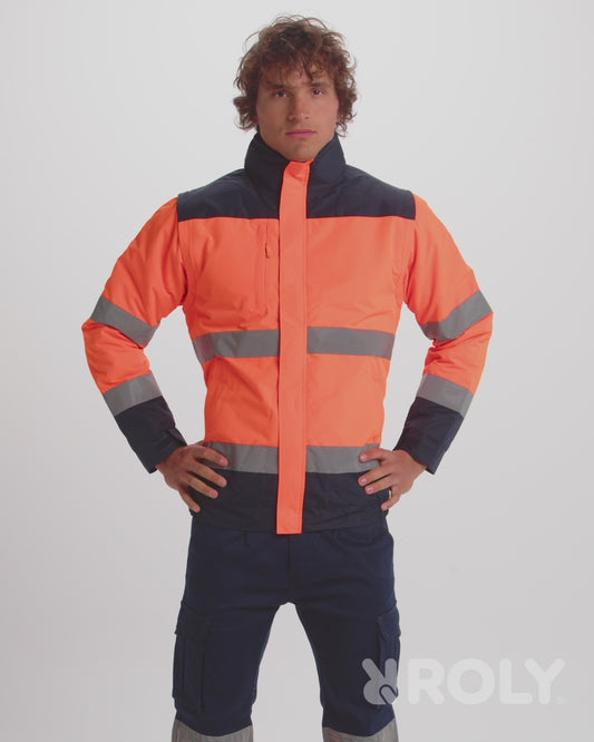 EPSYLON 9304 Parka acolchada de alta visibilidad combinada en dos colores.